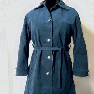 Vintage Count Romi for Nordstrom Ultrasuede Belted Trench Coat - Size 6